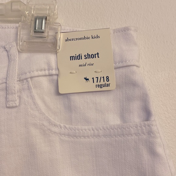 Abercrombie and Fitch Kids Mid Rise MIDI Shorts White Fringe NWT 17/18 Regular - Picture 2 of 9